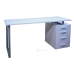 Білий комп'ютерний стіл на металевих ніжках МД64.4.150