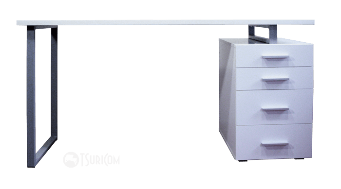 Білий однотумбовий стіл